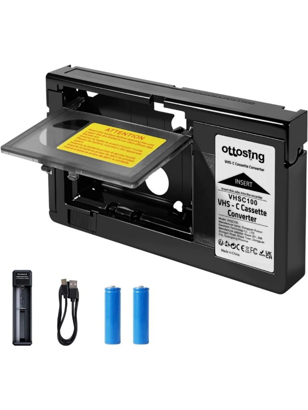 Motorized VHS-C Cassette Adapter for VCR & Camcorder Tape Converter, Video